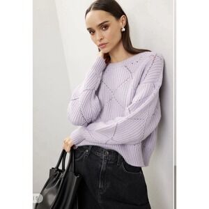 Thakoon Diamond Knit Sweater In Lavender Size Medium